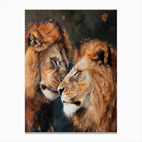 Barbary Lion Rituals Acrylic Painting 2 Canvas Print