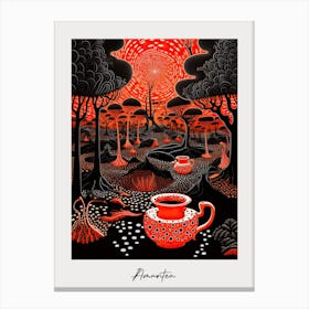 Poster Of Amantea, Italy, Illustration In The Style Of Pop Art 4 Canvas Print