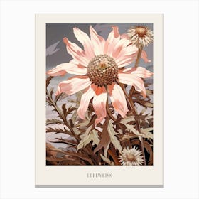 Floral Illustration Edelweiss 2 Poster Canvas Print