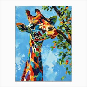 Giraffe In The Tree Branches 3 Canvas Print