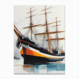 Ship In The Harbor Canvas Print