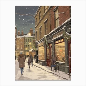 Vintage Winter Illustration Dublin Ireland 1 Canvas Print