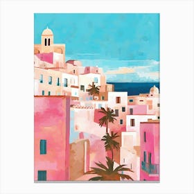 Ibiza Old Town Spain Travel Housewarming Painting Canvas Print