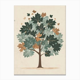 Sycamore Tree Minimal Japandi Illustration 3 Canvas Print