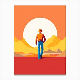 Minimalist Cowboy Tale Canvas Print