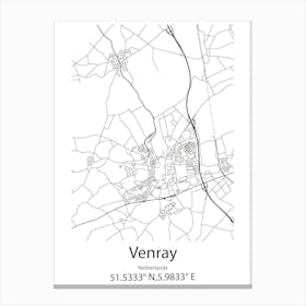 Venray,Netherlands Minimalist Map Canvas Print