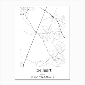 Hoeilaart,Belgium Minimalist Map Canvas Print