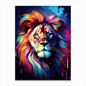 Lion Art Painting Digital Style 4 Canvas Print