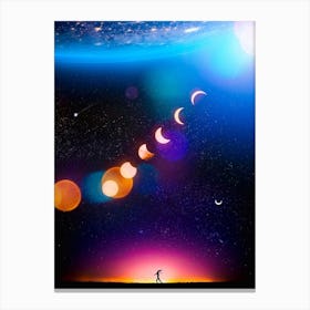 Silhouette Light And Planet Earth Canvas Print