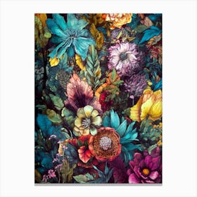 Floral Wallpaper flowers nature meadow 1 Canvas Print