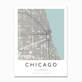 Chicago Map Print - Minimalist2 style Canvas Print