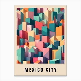 Mexico City Travel Poster Low Poly (30) Canvas Print
