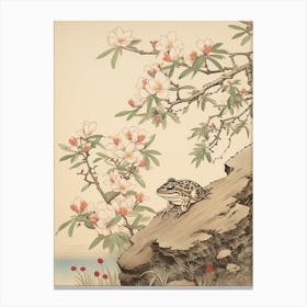 Resting Frog Japanese Style 3 Canvas Print