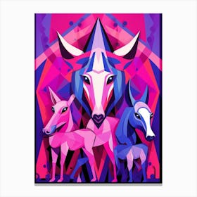 Abstract Geometric Animals 4 Canvas Print