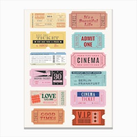 Movie Tickets Canvas Print