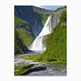 Skjervsfossen, Norway Majestic, Beautiful & Classic (3) Canvas Print