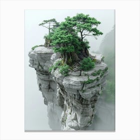 Tree On A Cliff Canvas Print