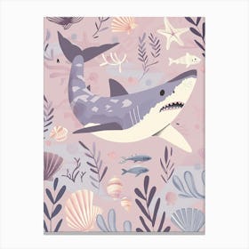 Purple Scalloped Hammerhead Shark 1 Canvas Print