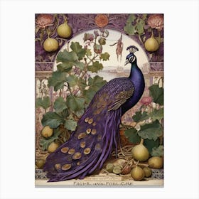 Fig And Peacock Purple Walter Crane Art Print 0 Canvas Print