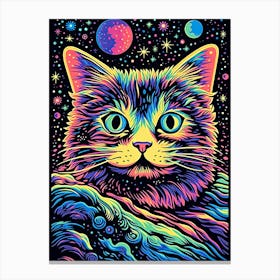 Solar Purrplosion, Psychedelic Cats series Canvas Print