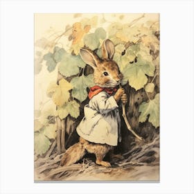 Storybook Animal Watercolour Rabbit 1 Canvas Print