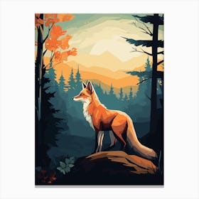 Fox In The Forest Canvas Print