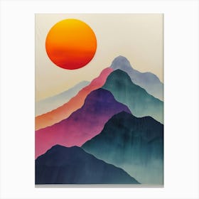 'Sunrise Over The Mountains' 1 Canvas Print