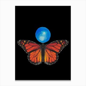 Butterfly With Blue Crystal Canvas Print