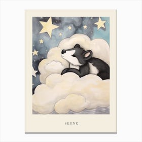 Sleeping Baby Skunk Nursery Poster Canvas Print