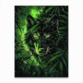 Wolf In The Jungle Canvas Print