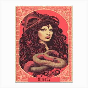 Medusa Pink Tarot Card 2 Canvas Print