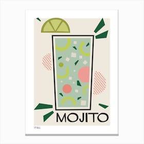 Mojito Retro Cocktail  Neutral Canvas Print