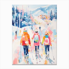 Steamboat Ski Resort   Colorado Usa, Ski Resort Illustration 0 Canvas Print