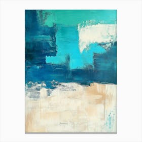 Teal And Beige 1 Canvas Print