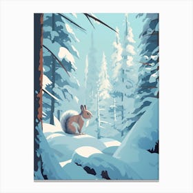 Winter Gray Squirrel 1 Illustration Canvas Print