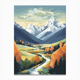 The Alps   Geometric Vector Illustration 5 Canvas Print