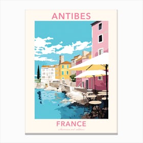 Antibes, France, Flat Pastels Tones Illustration 1 Poster Canvas Print