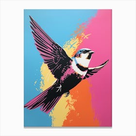 Andy Warhol Style Bird Chimney Swift 4 Canvas Print
