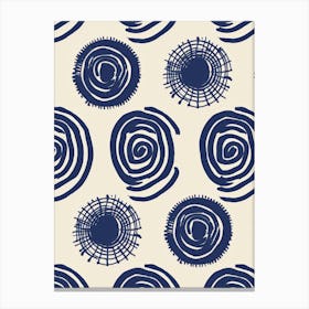 Blue And White Swirls 2 Canvas Print