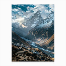 Nepal Mountain Valley Canvas Print