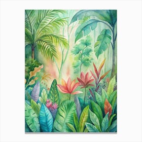 3 Colorful Rainforest Understory Plants Canvas Print