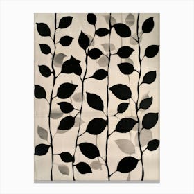 'Black And White Leaves' 1 Canvas Print