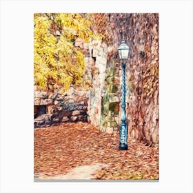 Tagged Lamppost Canvas Print