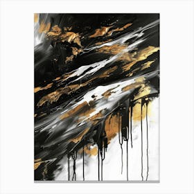 Abstract Black And Gold Painting 111 Canvas Print