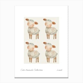 Cute Animals Collection Lamb 3 Canvas Print