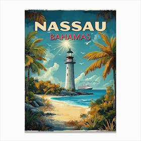 Vintage Nassau Bahamas Poster Canvas Print