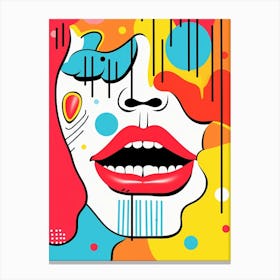 Pop Art Facial Features 2 Canvas Print