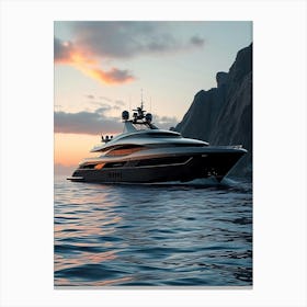 Sunset On A Luxury Yacht Canvas Print