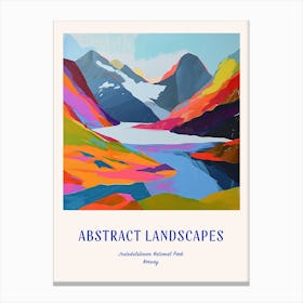 Colourful Abstract Jostedalsbreen National Park Norway 3 Poster Blue Canvas Print