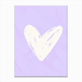 Heart Painted On A Purple Background Canvas Print